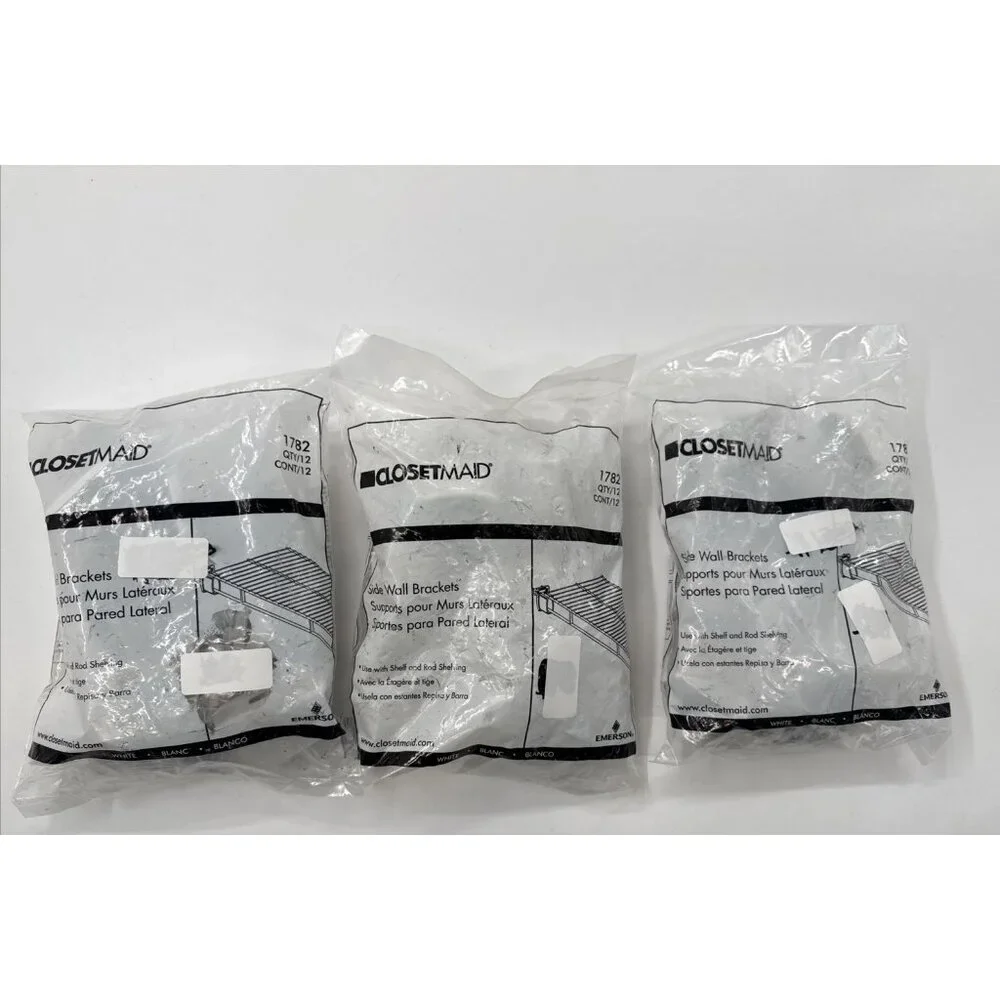 CLOSETMAID Side Wall Brackets 12 Pack 1782 With Mounting Hardware Drywall NEW